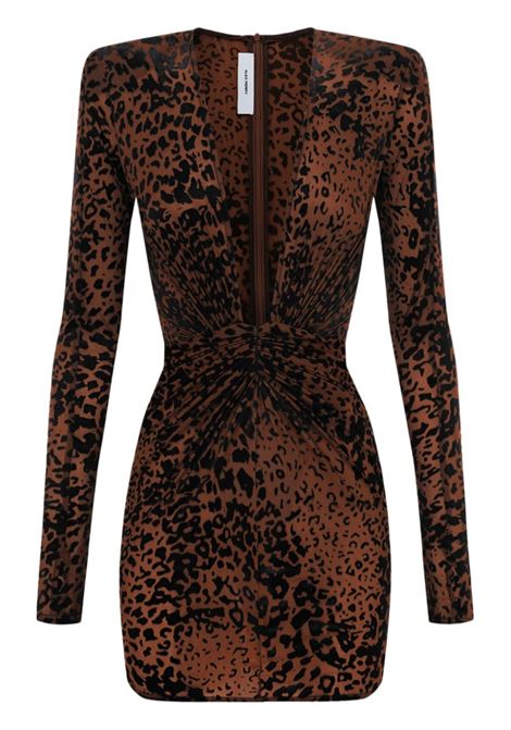 Brown leopard-print dress Alex perry - women ALEX PERRY | Dresses | D1365TBCC